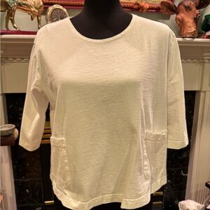 bryn Walker white 3/4 Sleeve Top